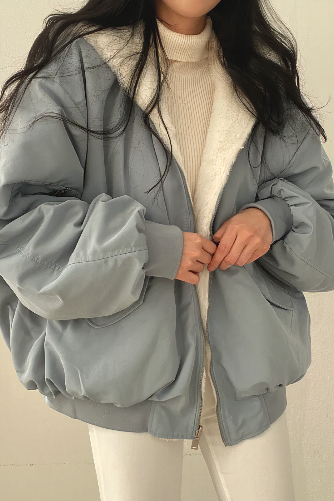 Levoire | Manteau FR Femmes Capuche Chaud Gris