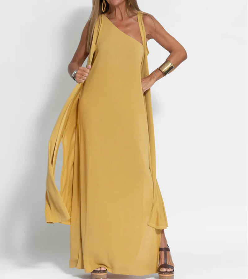 Levoire | Robe élégante pour femmes Robe maxi chic avec une épaule pour femmes