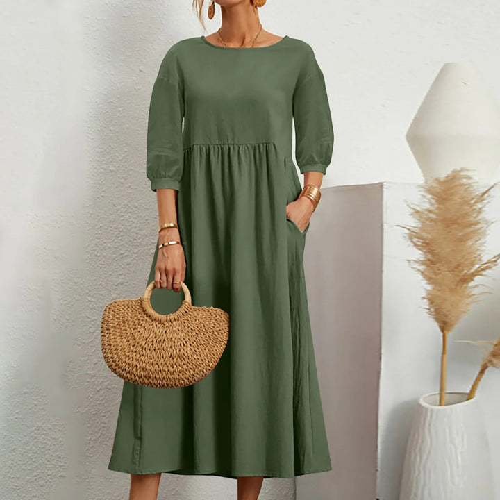 Levoire | Robe Midi Patchwork Vert