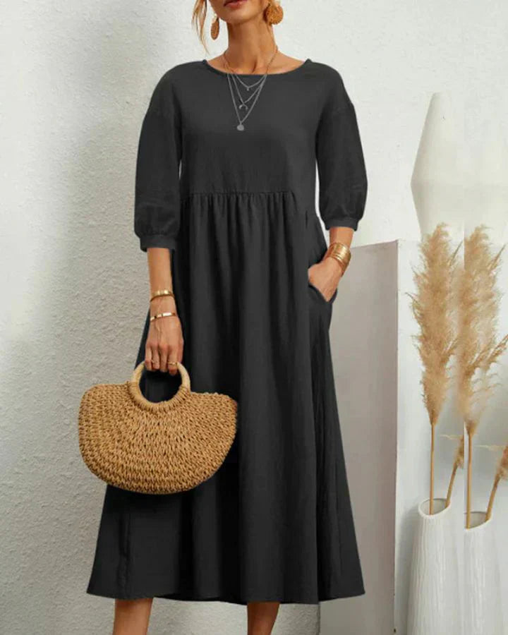 Levoire | Robe D'Été À Manches Ballons Noir