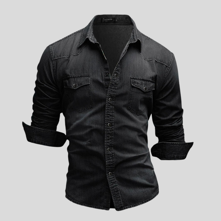 Levoire | Chemise À Manches Longues Moderne Et Décontractée Pour Hommes Noir