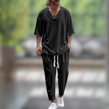 Levoire | Costume Élégant Chemise Pantalon Blanc