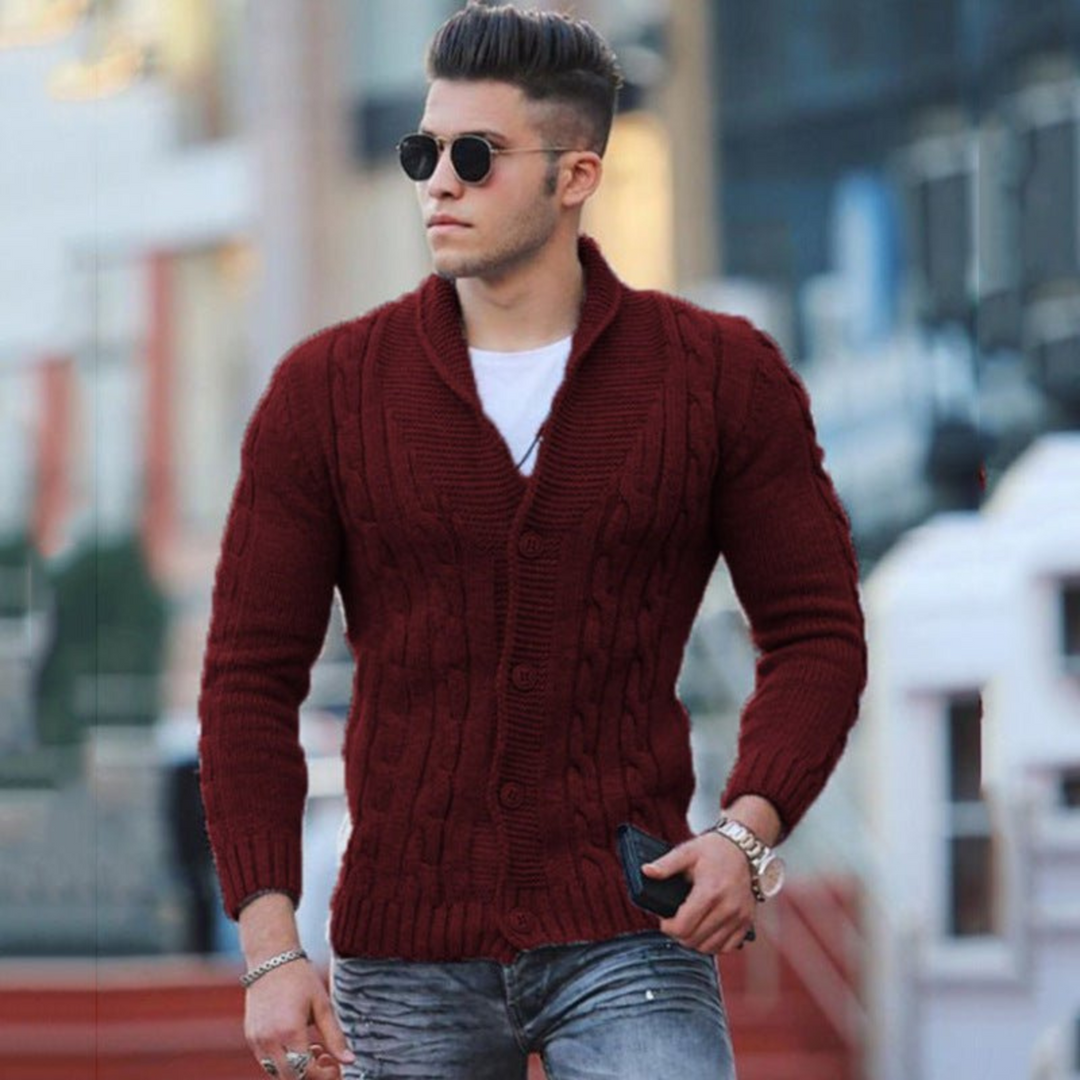 Levoire | Pull Over Chaleur Pour Hommes Classique Bordeaux