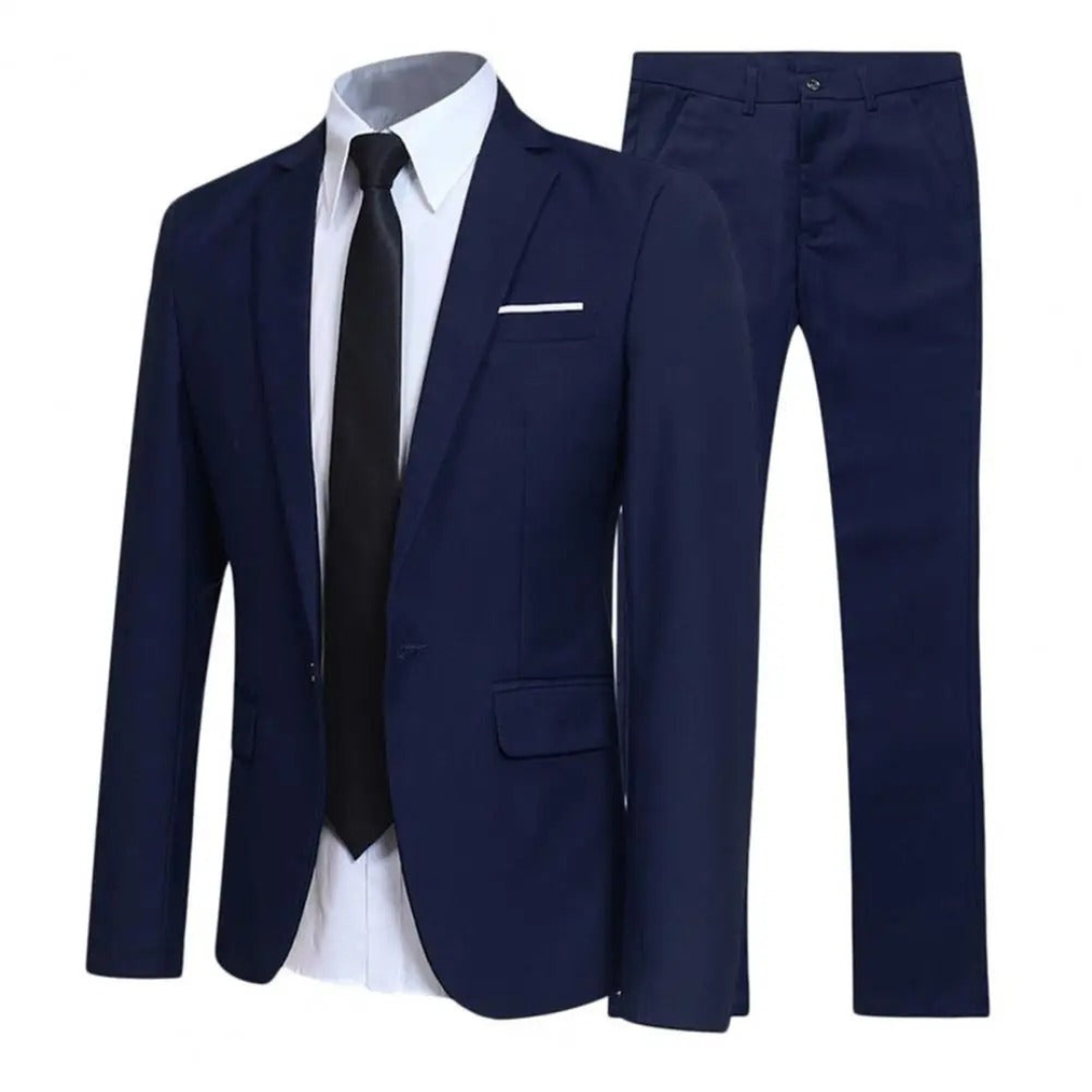 Levoire | Costume D'Invité De Mariage Slim Pour Homme - Deux Pièces Bleu Marine