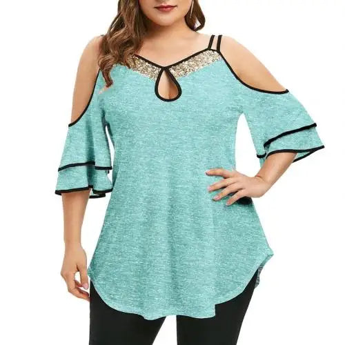 Levoire | Chemisier Grande Taille - Élégant Et Décontracté Turquoise