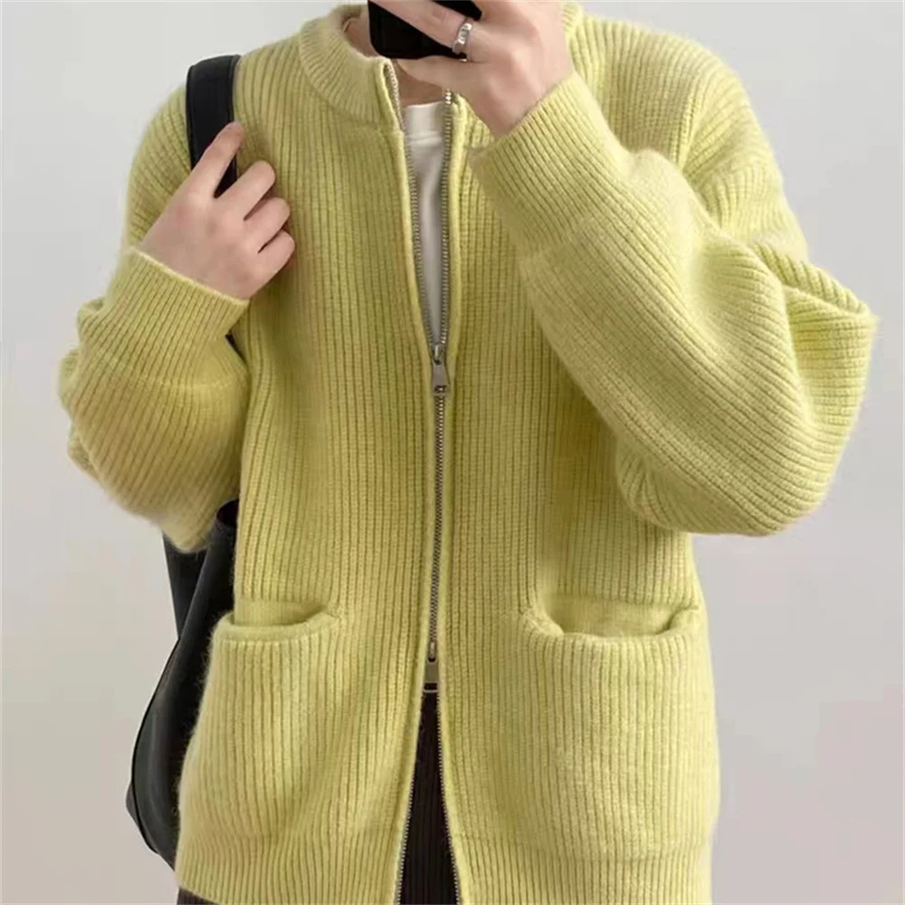 Levoire | Veste femme à fermeture éclair sportive avec poches tricotées Jaune