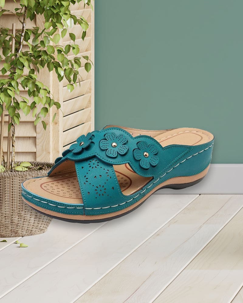 Levoire | Chaussons À Talons Compensés Confortables Bleu