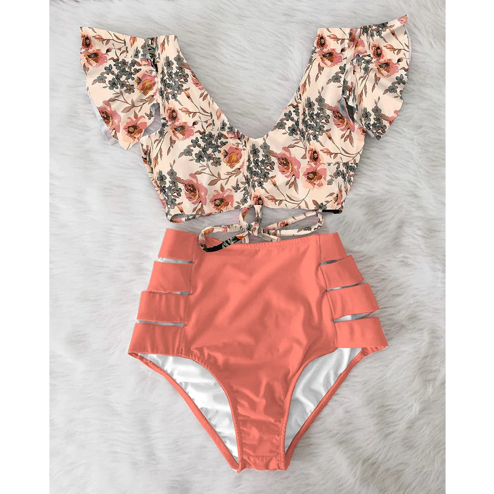 Levoire | Bikini Eline Tropical - Coloré Et Sexy Saumon