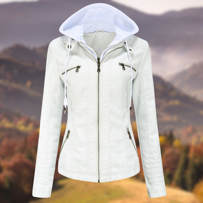 Levoire | Veste d'automne en simili cuir Bianco