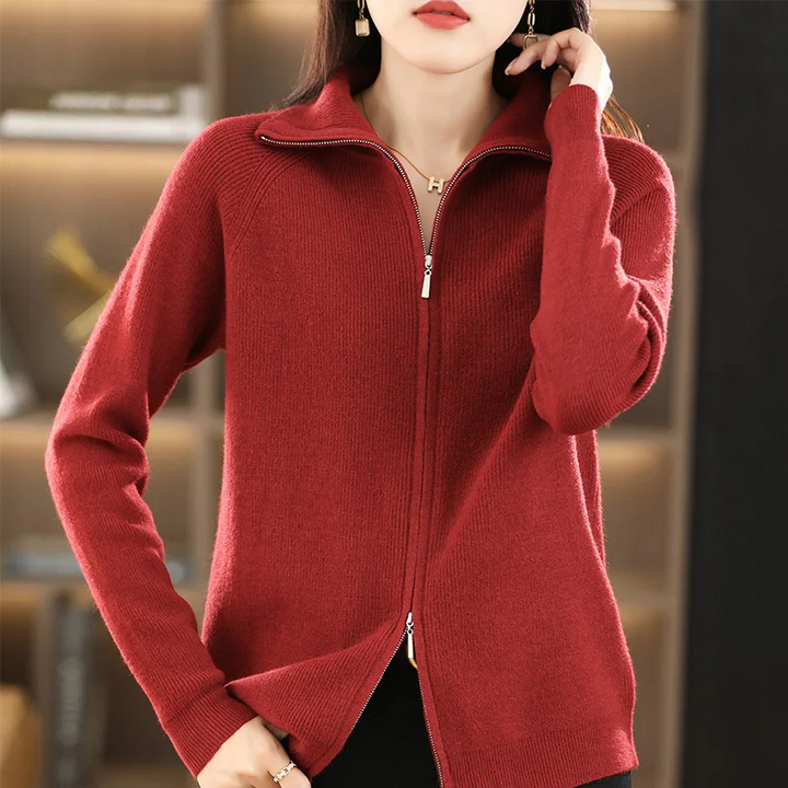 Levoire | Cardigan pour femmes avec fermeture éclair et col montant Rot