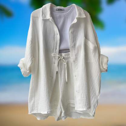 Levoire | Ensemble comodo effet plissé Bianco