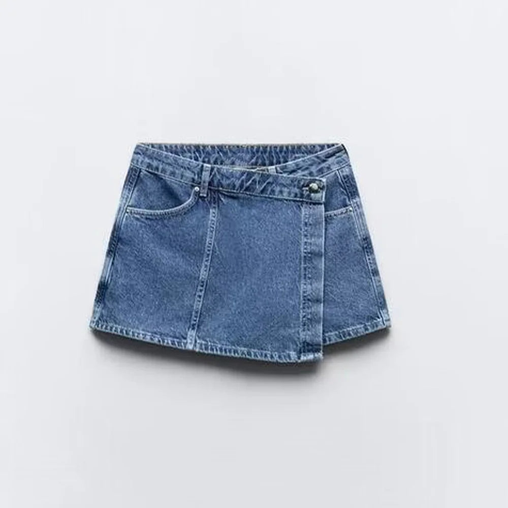 Levoire | Shorts En Denim Élégants Et Haut Avec Décolleté En V Moderne