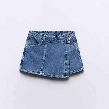 Levoire | Shorts En Denim Élégants Et Haut Avec Décolleté En V Moderne