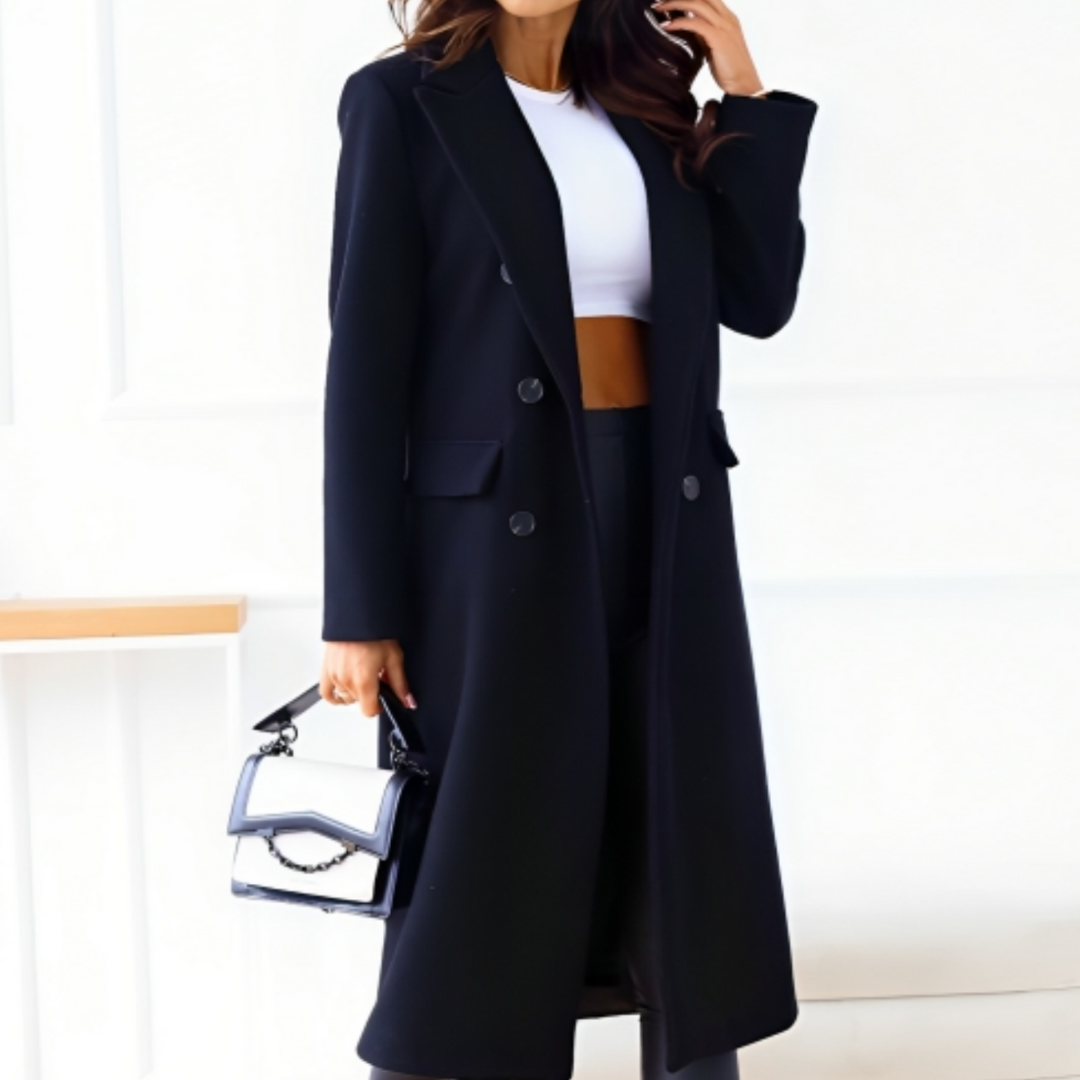 Levoire | Manteau Élégant Long Pour Femme Noir