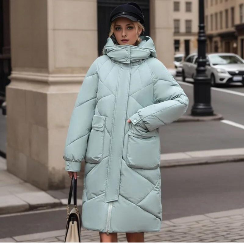 Levoire | Veste longue pour femmes chaude Vert menthe