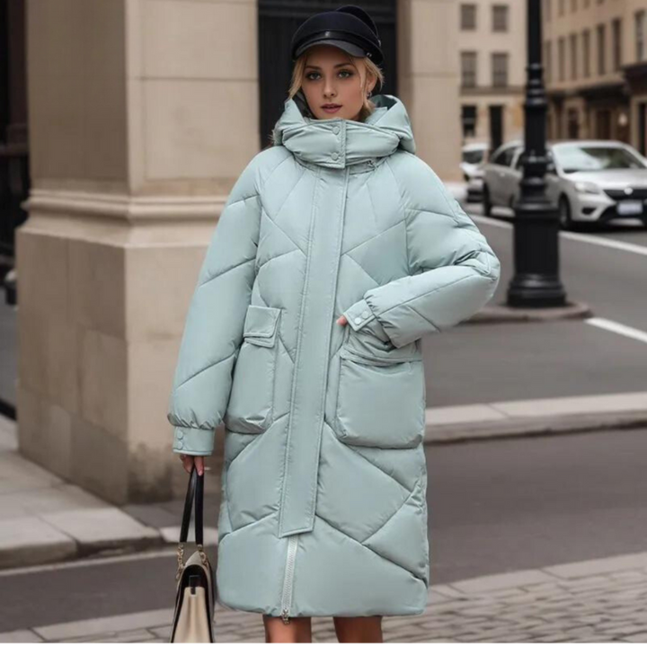 Levoire | Veste longue pour femmes chaude Vert menthe
