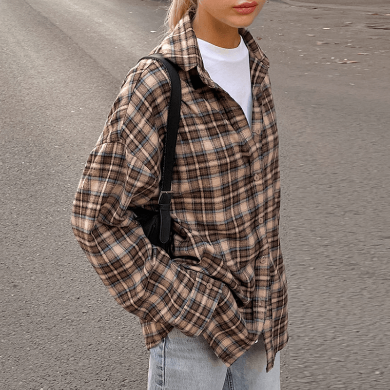 Levoire | Grande Taille, Chemise À Carreaux Rétro Pour Femmes