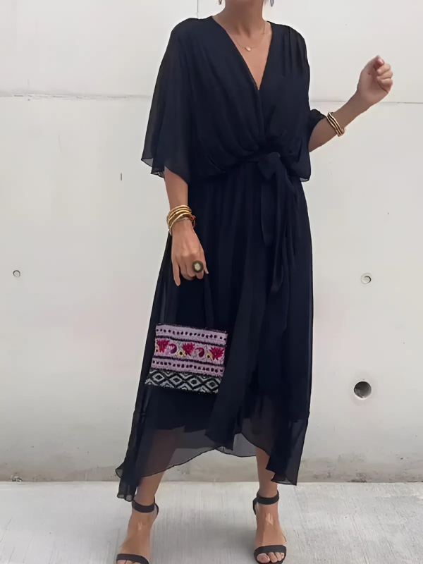 Levoire | Robe Portefeuille Fluide Noir