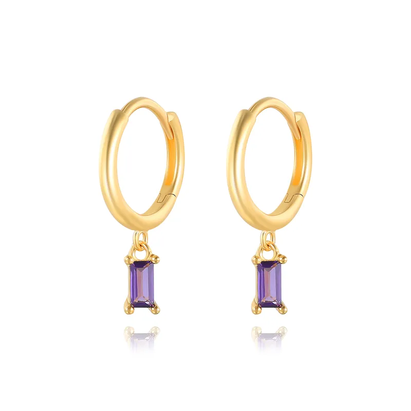 Levoire | Boucles D'Oreilles Carrées En Zircon Élégant