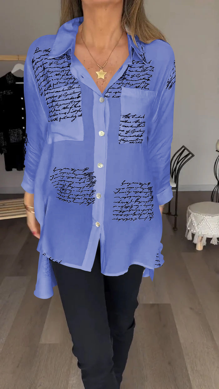 Levoire | Mode Chemise Réversible Avec Imprimé De Lettres Lilas