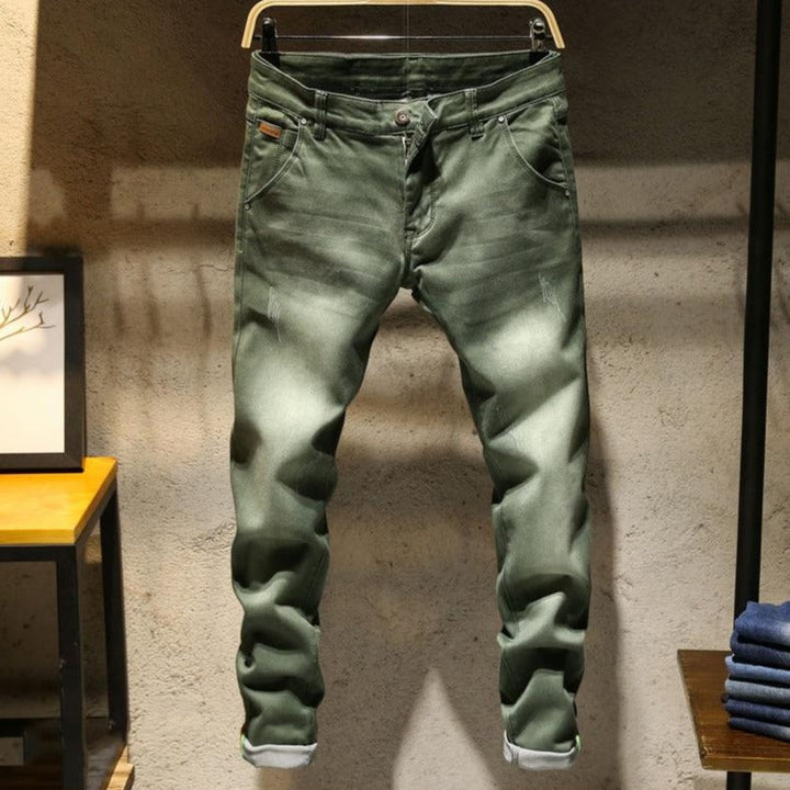 Levoire | Jeans Vintage Slim Fit Avec Style Moderne Vert foncé
