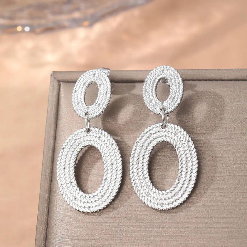 Levoire | Boucles D'Oreilles Ovales Minimalistes Argent 4,2 cm