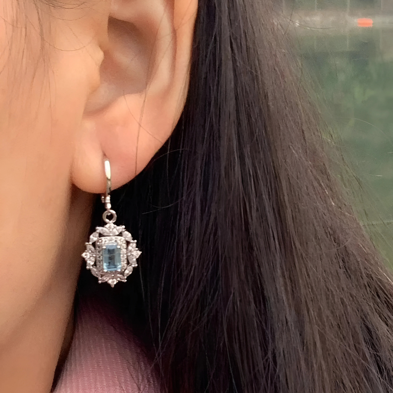 Levoire | Aquamarine Cristal Boucles D'Oreilles