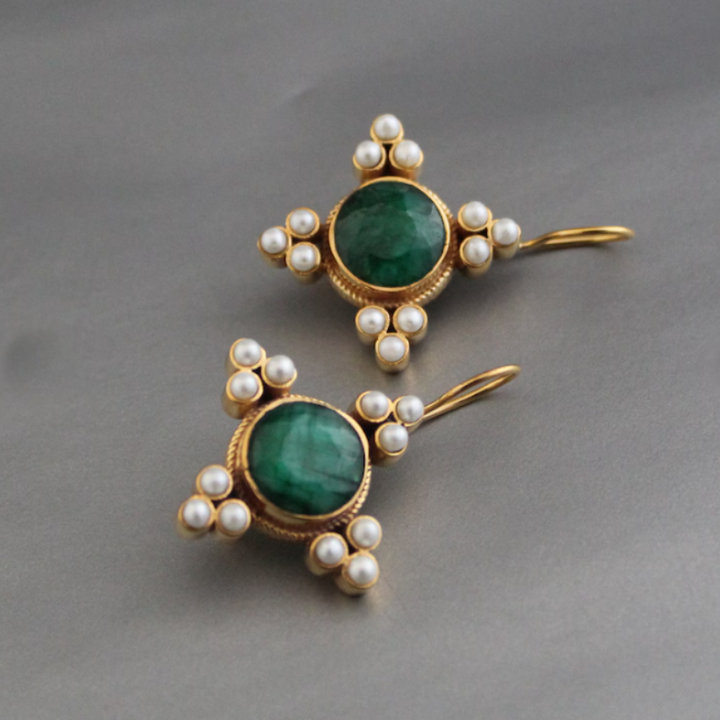 Levoire | Helmi Vin Rouge Collected Gouttes Boucles D'Oreilles Dorées