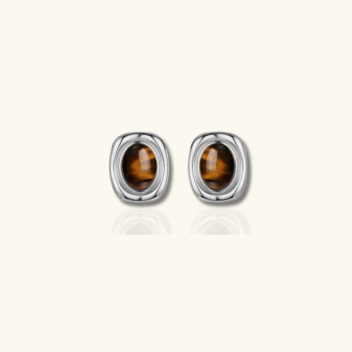Levoire | Boucles D'Oreilles Viininkorjuu En Pierre Précieuse Argent Braun