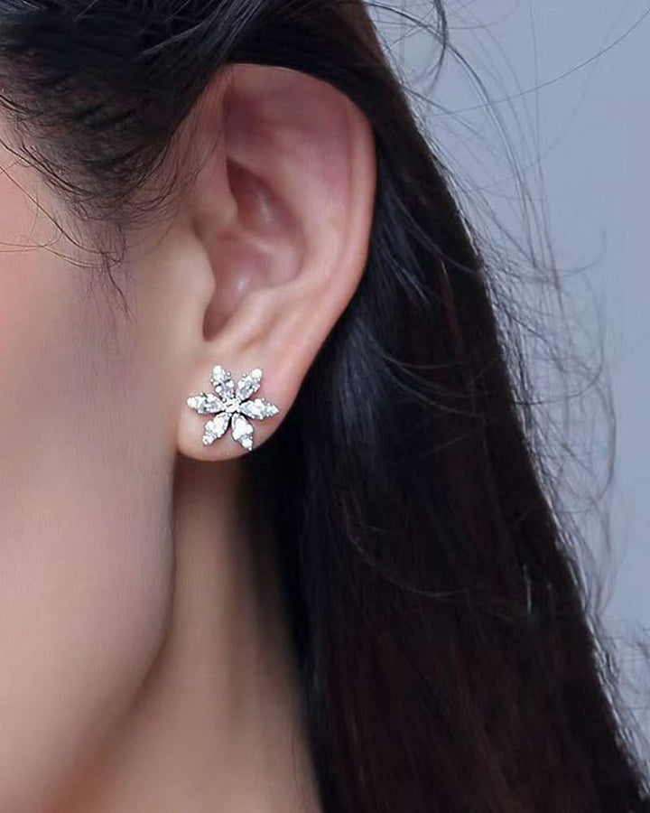 Levoire | Boucles D'Oreilles Zircon Fleur De Flocon De Neige
