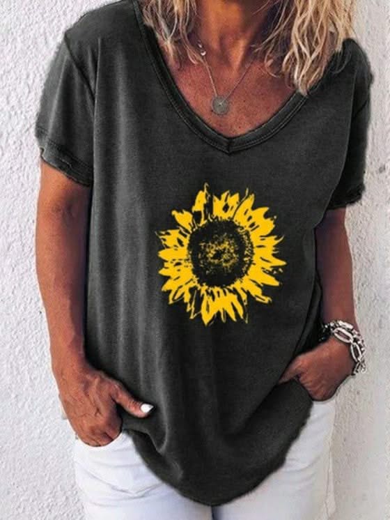 Levoire | T-Shirt Avec Imprimé V Décolleté Tendance Noir