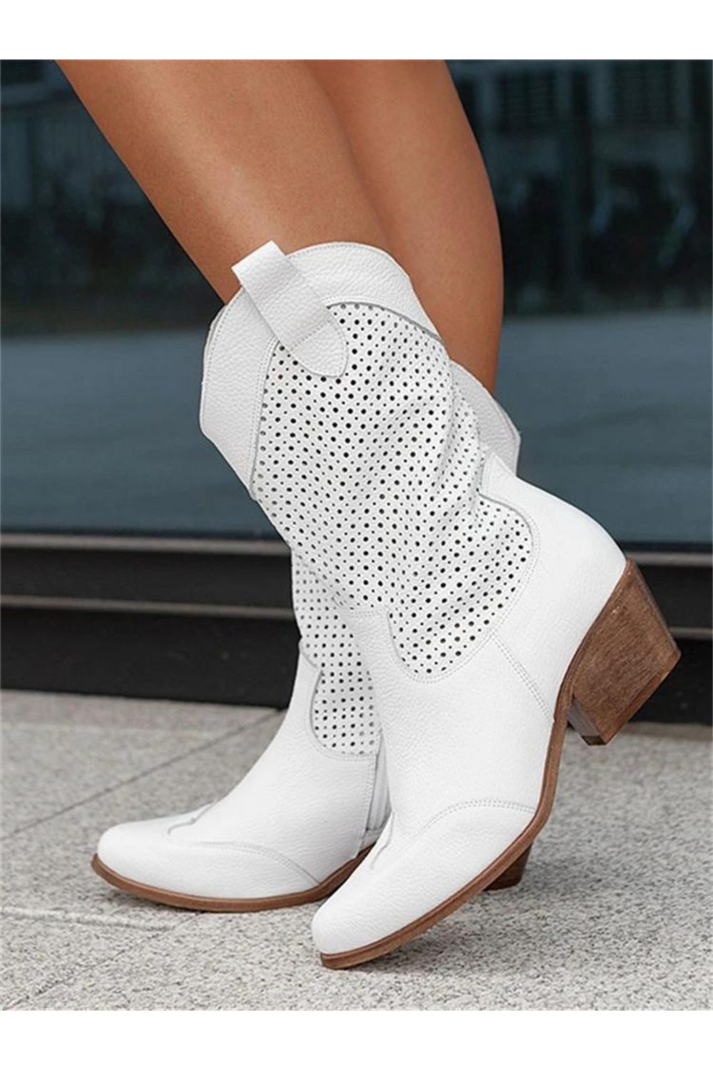 Levoire | Femmes Bottes Cowboy Blanc