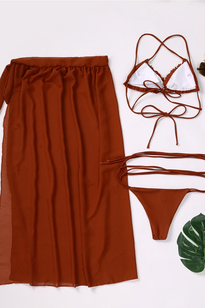 Levoire | Robe de bikini à trois pièces en chiffon pour femmes
