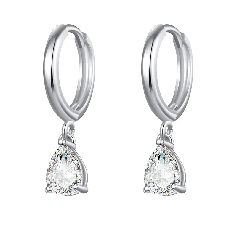Levoire | Zirconium Tippu Boucles D'Oreilles Argent Gouttes d'eau