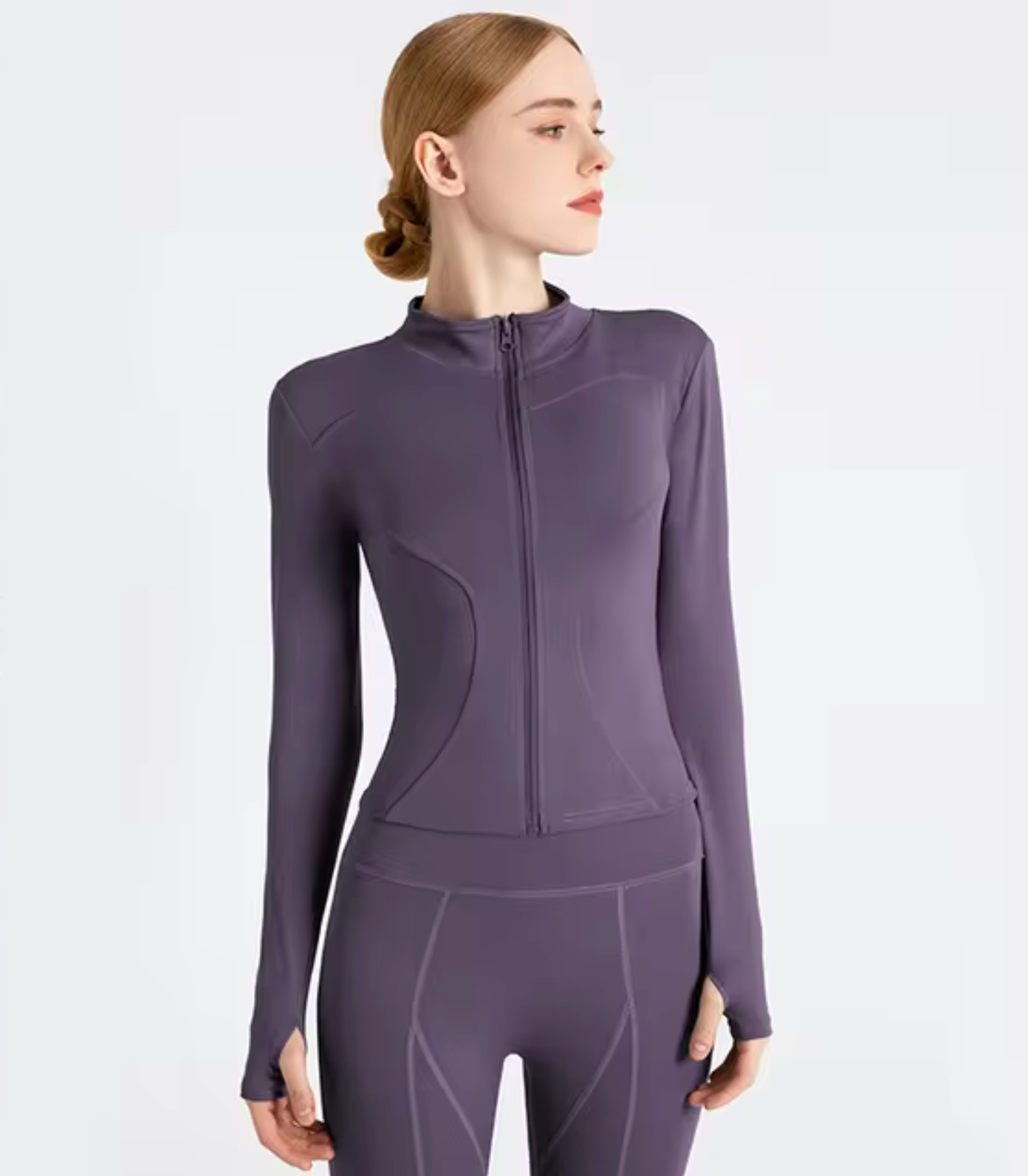 Levoire | Hauts De Yoga Ajustés À Manches Longues Lilas