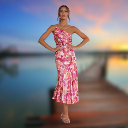 Levoire | Robe élégante à épaule unique Rosa