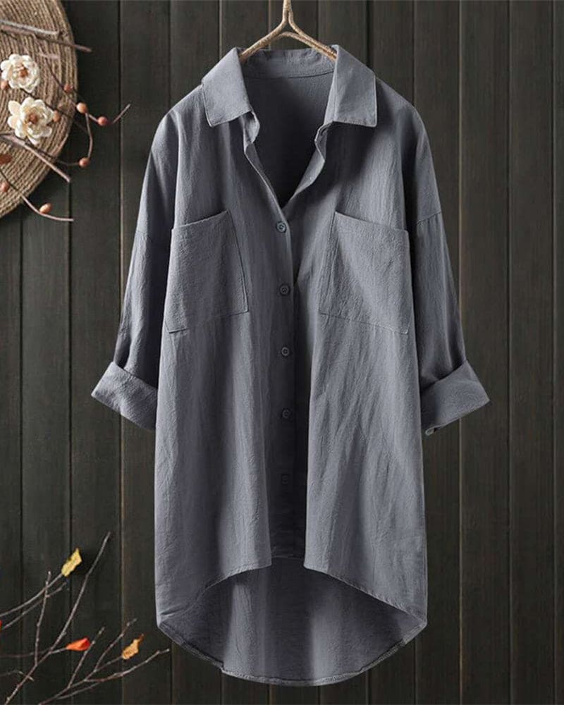 Levoire | Blouse Ample Unie Avec Manches Longues Gris