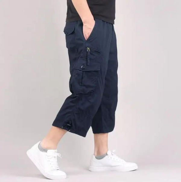Levoire | Pantalon cargo court pour hommes Design pratique Bleu marine