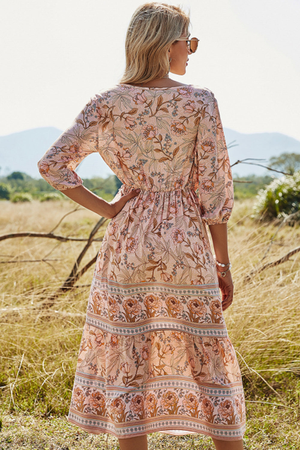 Levoire | Robe de plage boho décolleté en V taille haute
