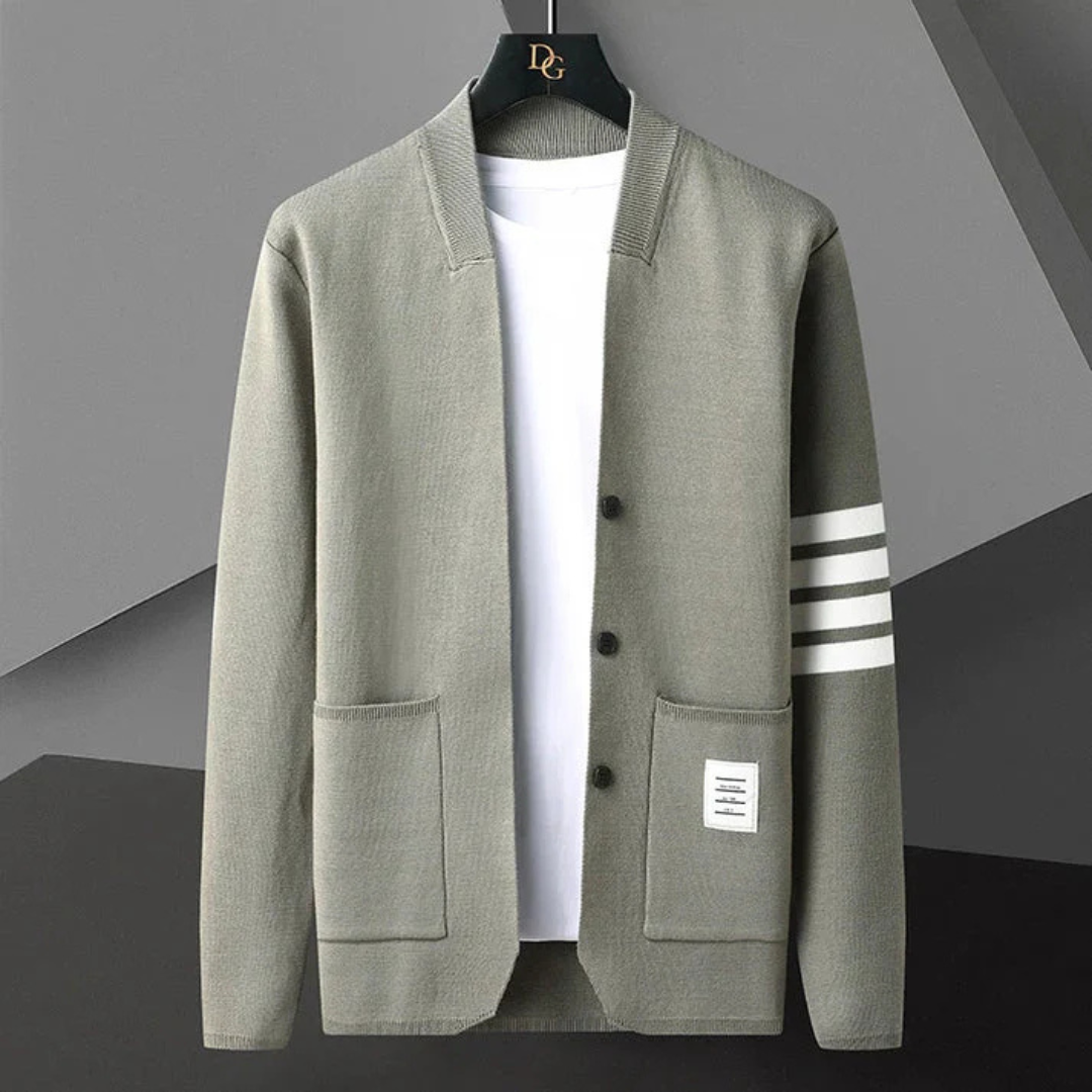 Levoire | Gilet En Tricot Classique Avec Des Accents Modernes Vert