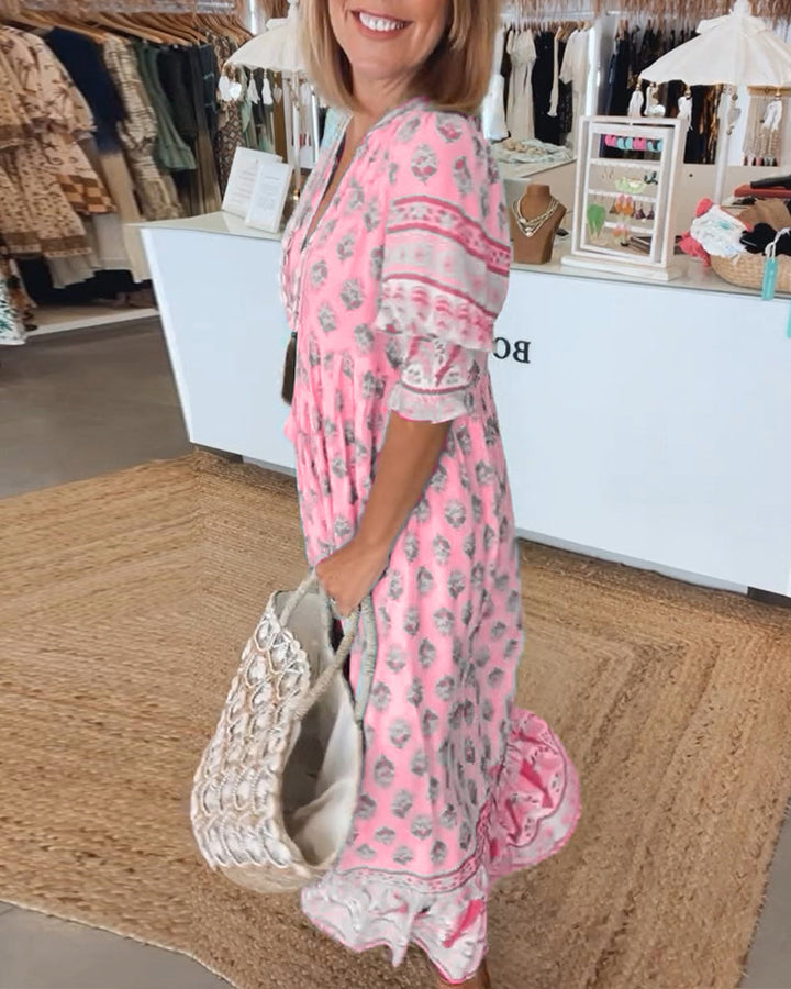 Levoire | Robe Maxi Bohémienne À Volants Pour Femmes