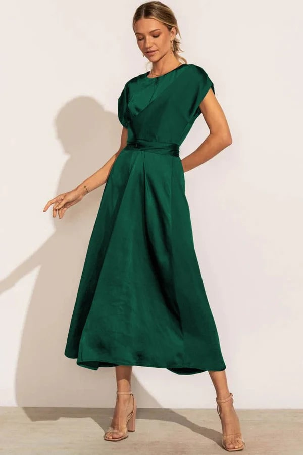 Levoire | Robe Midi Femme Robe Élégante Pour Femmes Émeraude