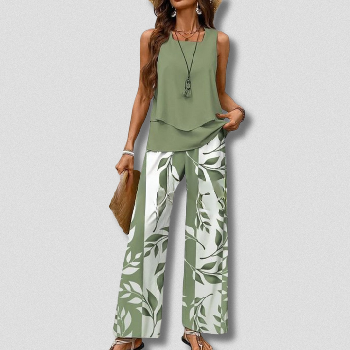 Levoire | Ensemble Boho-Chic Estival Vert Olive