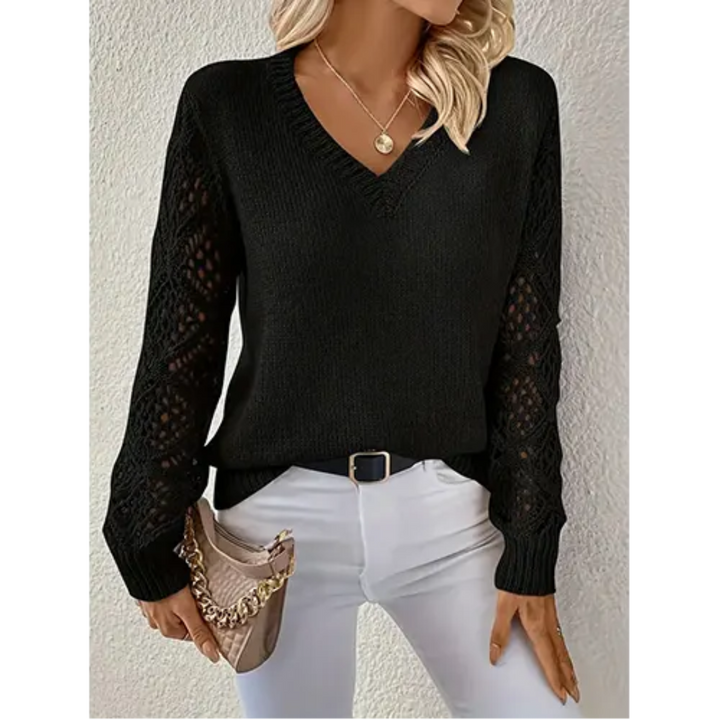 Levoire | Pull à V pour femmes Noir