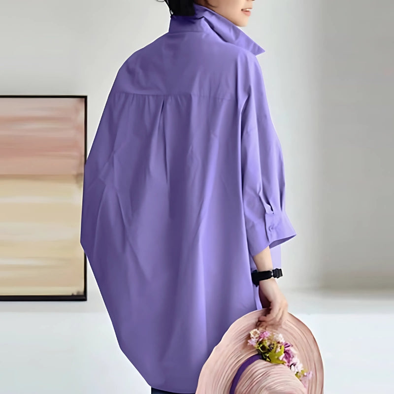 Levoire | Grande Taille Blouse Pour Femme Avec Col À Revers Et Manches Longues