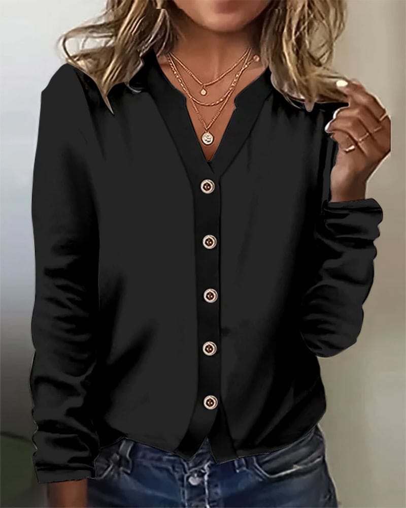 Levoire | Blouse Boutonnée Élégante Noir