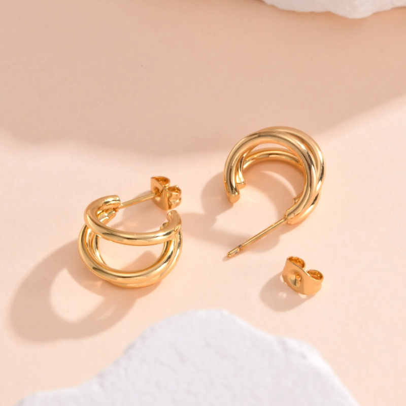 Levoire | Boucles D'Oreilles Géométriques À Double Couche