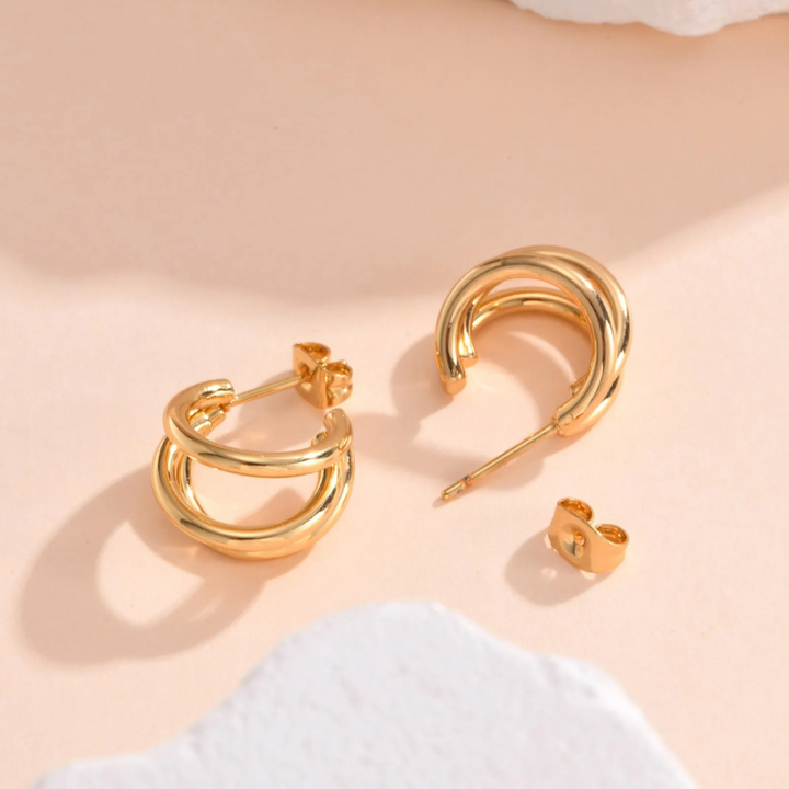 Levoire | Boucles D'Oreilles Géométriques À Double Couche