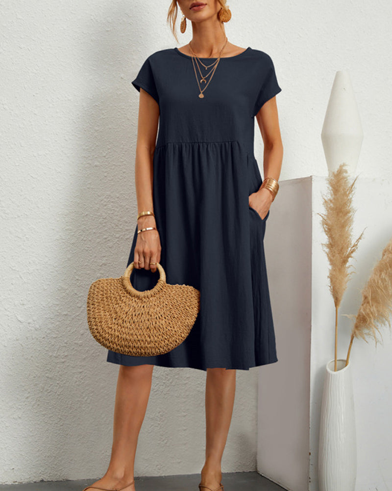Levoire | Robe ample à encolure ronde Bleu marine