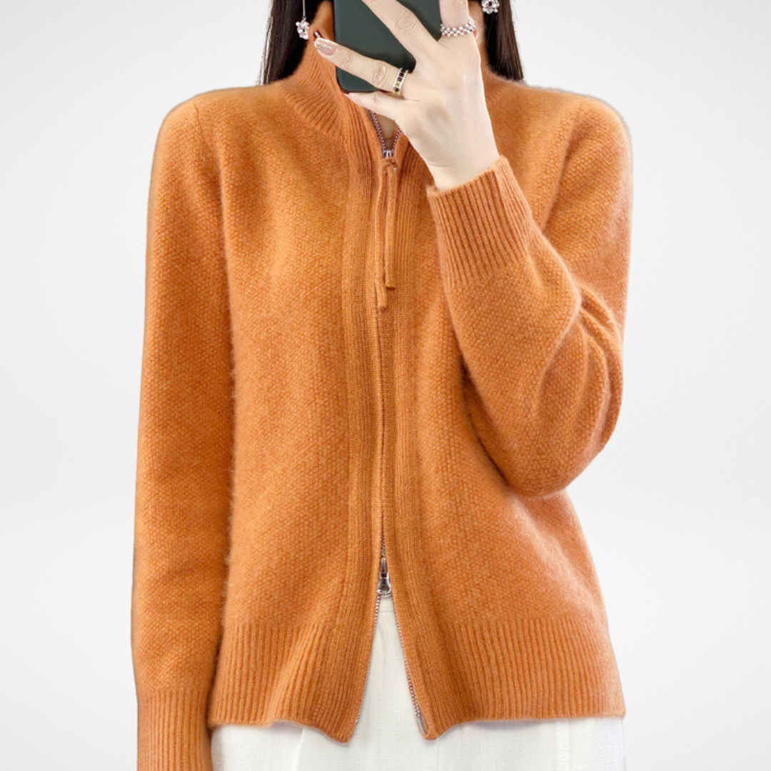 Levoire | Veste À Fermeture Éclair En Cachemire Orange